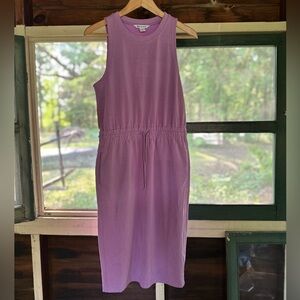 Athleta Seasoft Sheath Midi Dress Crew Neck Sleeveless